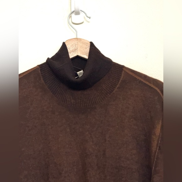 NWT JOHN VARVATOS Artisan Turtleneck Sweater – Reverse Print Brown Sz L - Picture 10 of 17